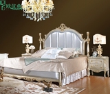 欧式床实木双人床美式橡木真皮床1.8米婚床新古典样板房床可定制