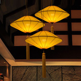 哈美新中式布艺吊灯古典鸟笼吊灯酒店复古客厅餐厅工程荷叶吊灯