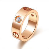 18K玫瑰金 黄金白金戒指 南非真钻 男女钻石戒指 情侣对戒女指环