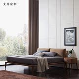宜家橡木实木床1.5米北欧大床胡桃木软靠背简约现代1.8m床卧室床