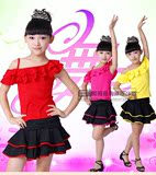 儿童拉丁舞舞蹈裙考级吊带练功服 夏季女童比赛半身蓬蓬裙演出服