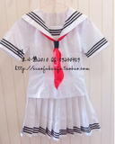 现货张柏芝同款 白色水手服日韩学生校服 班服清纯女生制服学生装