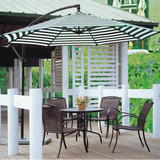 户外休闲铸铝家具组合带伞单人藤椅玻璃圆几侧立伞五件套XX6033