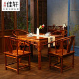 仿古实木中式家具简约小方桌四方餐桌榆木八仙桌茶餐桌椅组合