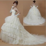最新款韩式婚纱礼服公主大拖孕妇订做绑带结婚礼服大尺码定做胖mm
