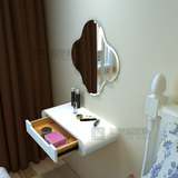 现代简约壁挂式梳妆台镜小户型迷你卧室床头化妆柜白色烤漆梳妆桌