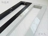 玻璃门拉手1.2米 方管不锈钢拉丝钢银白哑黑色大门把手现代1.8米