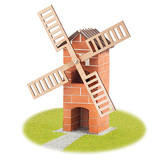 德国teifoc进口DIY风车盖房子小房屋建筑设计模型儿童玩具6岁以上