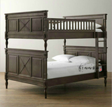 欧式实木儿童床高低王子床法式仿古做旧双层组合床美式雕花子母床