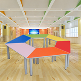 北京学校家具学生课桌美术组合桌椅幼儿园彩色书桌写字桌培训洽谈