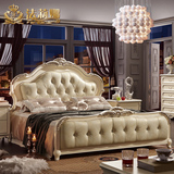 法莉娜 欧式床双人床 法式床雕花公主床 真皮床1.8米卧室家具 H05