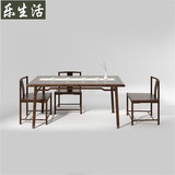 新中式实木餐桌椅组合现代别墅餐厅方餐桌饭桌会所样板房家具定制