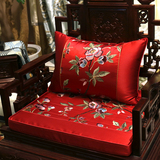 中式古典刺绣抱枕靠垫红木沙发垫罗汉床坐垫圈椅垫加厚海绵定做套
