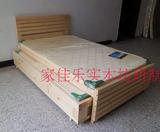 实木床抽拉双人床1.2双层床1.5松木亲子床上下铺带抽屉子母床拖床