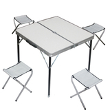 狂野者 户外折叠桌椅80*80cm四方桌 一桌四椅 手提野餐桌 展示桌