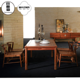 明清仿古椅子样板房餐厅桌椅组合现代中式实木餐桌椅子新中式家具