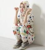 韩国修身卡通卫衣女个性连帽卫衣女运动套装外套潮明星宋智孝同款