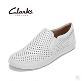 代购Clarks其乐女鞋2016新款平底板鞋小白鞋黑Glove Puppet乐福鞋