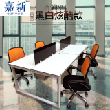 东莞热销办公桌椅钢架职员桌4人6人工作位卡座屏风组合简约员工位