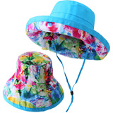 帽子女夏天遮阳帽沙滩帽女士防晒印花纯棉布帽双面戴可折叠女帽子