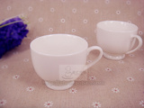 陶瓷 带把 小茶杯 纯白骨瓷功夫茶杯 花茶杯  公司 餐厅 马克杯