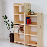 实木书柜韩式简易组合松木书柜书架置物架儿童书柜小书架杉木书柜