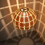 木艺圆球形吊灯北欧现代实木创意酒店工程个性木质卫星地球仪吊灯
