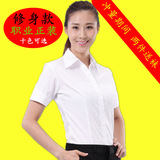 G2000夏女士斜纹衬衫商务短袖白衬衣韩版修身面试职业正装 工作服