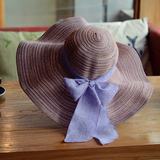 大檐草帽 折叠帽子女夏季韩亲子遮阳帽夏天大沿太阳帽海边沙滩帽