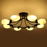 创意客厅吸顶灯LED美式乡村铁艺灯现代简约温馨餐厅卧室大厅灯具