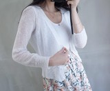 韩国代购进口正品16年夏季新款女装百搭防晒短款外搭针织开衫外套