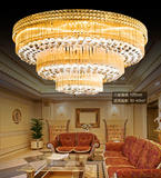 欧式S金色客厅水晶灯LED客厅吸顶灯圆形蛋糕灯新款大气卧室灯饰