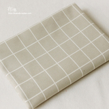 北欧日韩 清新灰色格子麻布 桌布靠枕门帘垫棉麻面料 2米包邮