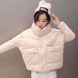 韩版棉衣2016秋冬装新款蝙蝠袖棉服女短款学生大码加厚外套面包服