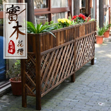 户外装修围栏咖啡餐厅隔断栅栏花架防腐木长方形网格花槽木质花箱