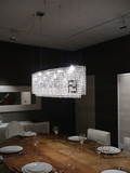 现代简约大气长方形LED水晶吊灯K9客厅餐厅欧式创意灯具