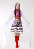 新款藏族舞蹈演出服装女少数民族服装成人西藏表演服水袖修身长裙