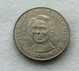 马恩岛硬币克朗币 1980年 女皇母亲80大寿纪念 3074