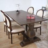 美式乡村实木餐桌 简欧宜家做旧餐桌椅组合 欧式实木餐厅家具定制