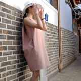 棉麻连衣裙女夏季2016女装新款韩版中长款大码宽松显瘦无袖亚麻裙