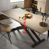 北欧LOFT实木餐桌椅简约复古铁艺长桌个性长凳美式餐桌椅组合