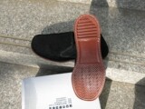 现货老北京红底布鞋塑料底灯芯绒条绒大红片懒鞋棕色底子鞋白底鞋