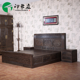 非洲鸡翅木双人床明清古典红木家具全实木床1.8米储物婚床