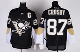 NHL冰球服 企鹅队黑色滑冰服上衣 87号crosby大人球衣