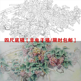 HF16高清工笔画白描打印稿纯四尺葡萄国画花卉花鸟中国画临摹底稿