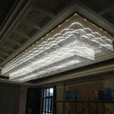 长方形酒店大厅吸顶灯售楼部会所大型水晶灯会议室宴会厅灯具定做