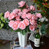 仿真玫瑰花束客厅卧室餐桌摆放花艺家居装饰品绢花假花批发
