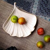 【tag:】创意陶瓷盘子 复古文艺点心盘 银杏叶子优雅下午茶餐具