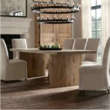 美式纯实木餐桌复古长方形咖啡桌组合原木餐厅桌椅loft北欧办公桌