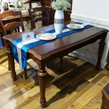 美式餐桌全实木餐桌椅组合乡村小户型餐桌长方形6人餐台复古做旧